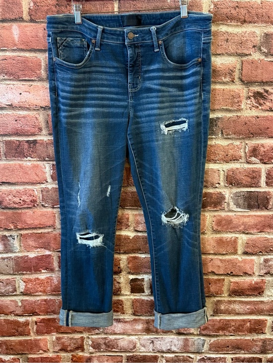 Buckle Denim - Buckle Black Fit 53 Women's Distressed Straight Leg Jeans - Dark Blue